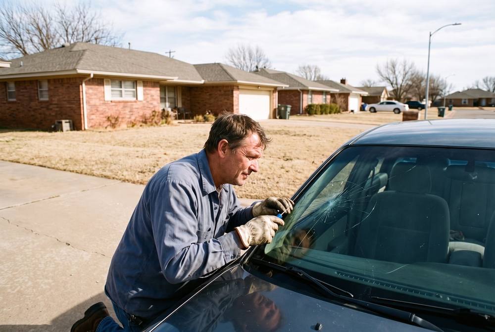 Inspecting windshield damage